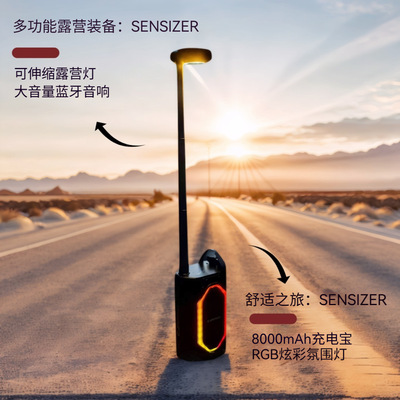 活动礼品电竞风金属风野营装备便携伸缩灯礼物定制大容量充电宝