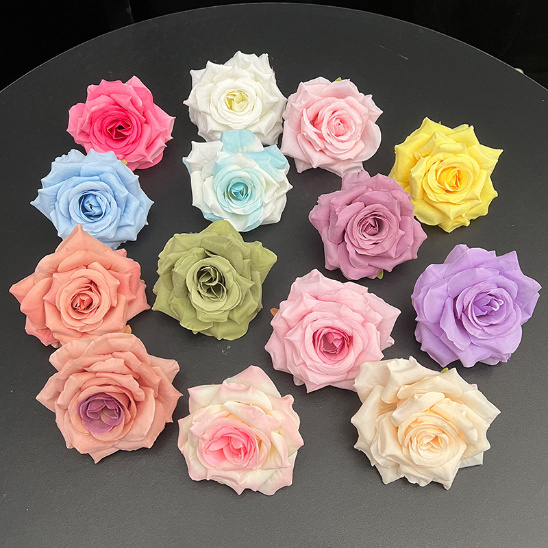 artificial flower rose flower head diy handmade silk flower korean wedding big ball road guide background flower wall fake flower silk flower