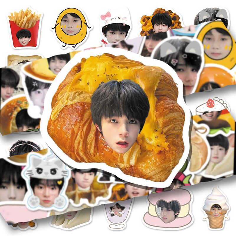 102 Cute Ins-Style Large Head Stickers of Mu Cp, Wang Mu, and Mu Zichen Q Version Avatars for Tf Family Decoration DIY