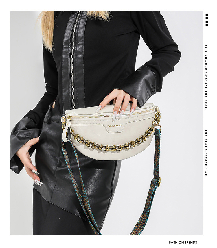 Mala tiracolo elegante para mulher com alça larga e corrente_voghion.com