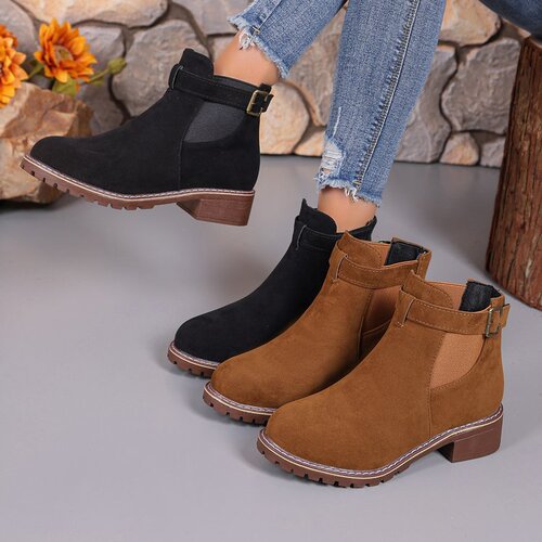 Women's Large Martin Boots Autumn/Winter New Full-coverage Martin Boots TEUM Casual Short Boots for Women