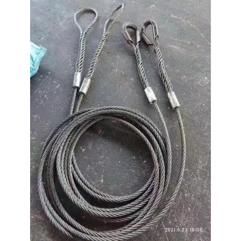 14厘16mm22mm纯手工插编起重软油钢丝吊索油光面FC麻芯编头绳索具