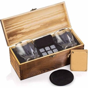 Bamboo and Wood Products Factory Spray-Painted Medium-Density Fiberboard Crafts Solid Wood Painted Wooden Custom Wine Glass Packaging Storage Box