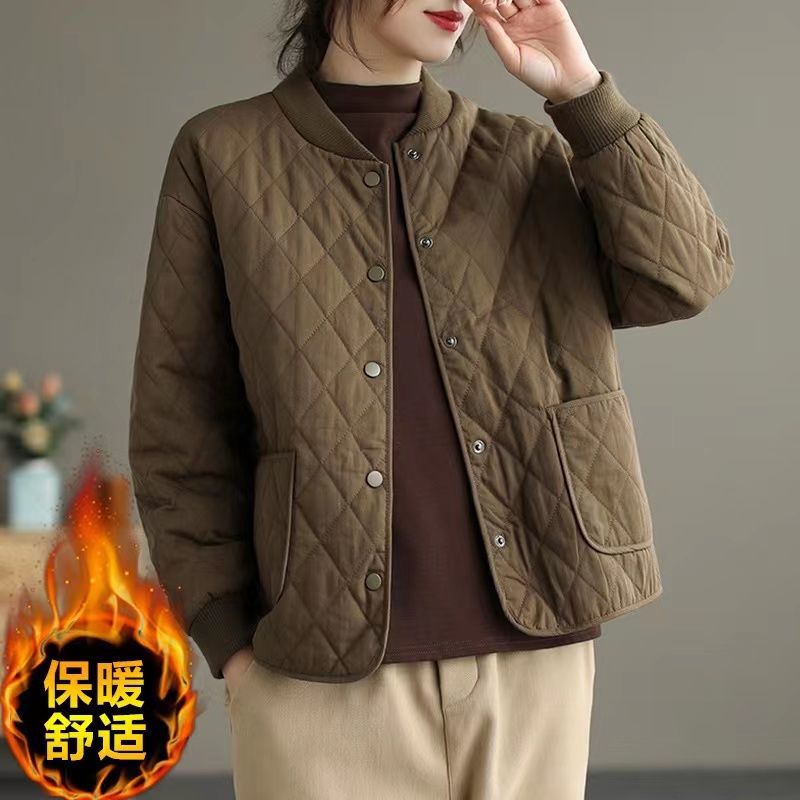 棒球服短款棉衣女冬季新款大码韩版小个子轻薄时尚轻便棉服女