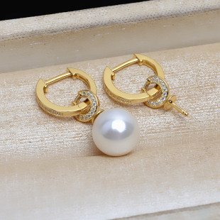 S925 silver ear ring U-shaped ear studs earrings earrings 8-13 pearl ear buckle diy jewelry accessories empty support JG5234