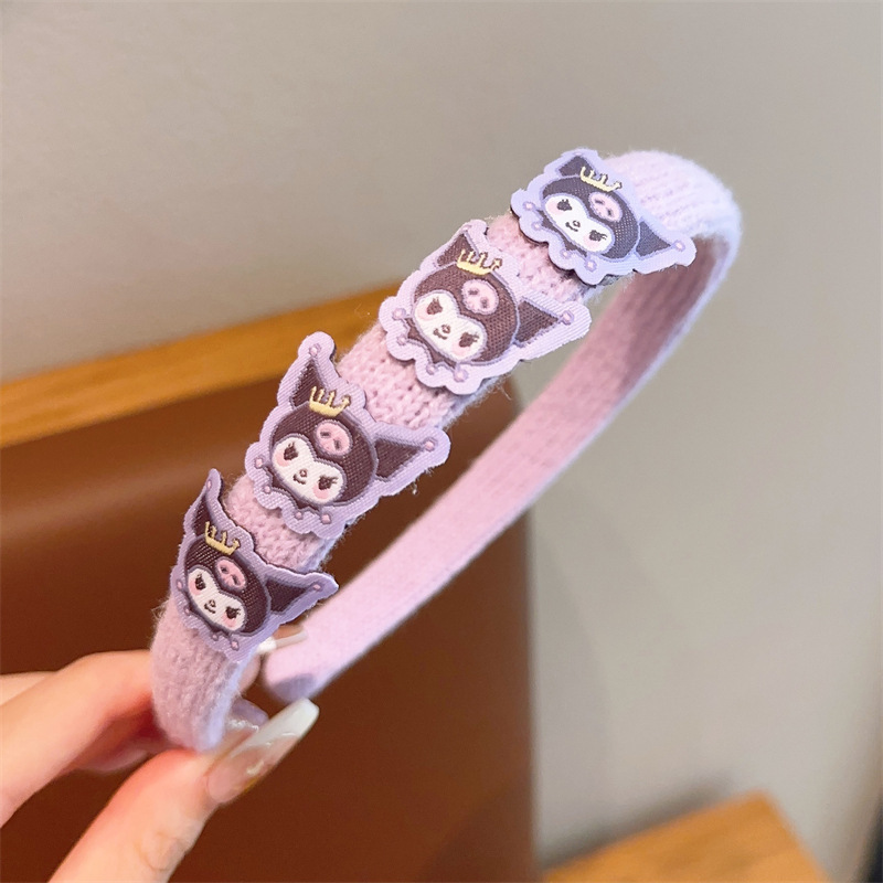 Diadema para niños bebé femenino no apriete horquilla de dibujos animados pelo presionando tocado Paquete de cabello de niña de punto diadema de ala ancha