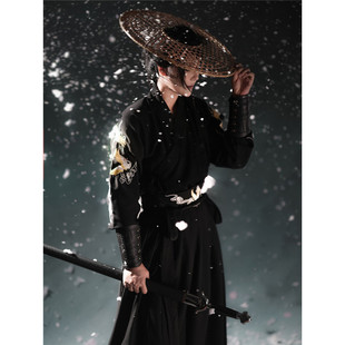 Hanfu Men's Antique Chivalrous Man Handsome Embroidered suit Collar Men's and Women's Non-Ancient Chinese Style Daily Dress Embroidered