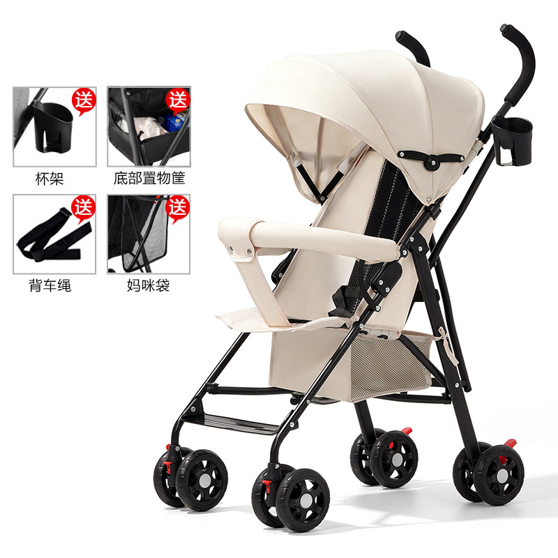 Carrinche de bebé ligero y plegable simple para sentarse y acostarse, viaje de verano para niños pequeños, carro de mano para niños pequeños