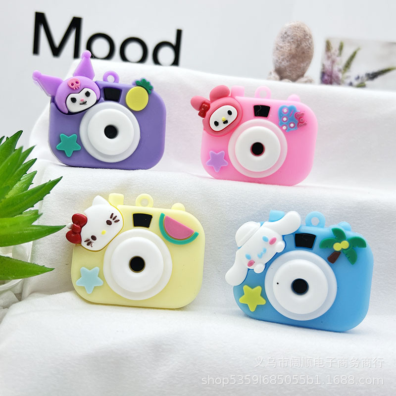 Cámara creativa Sanrio llavero muñeca colgante epoxi arqueológico caja ciega