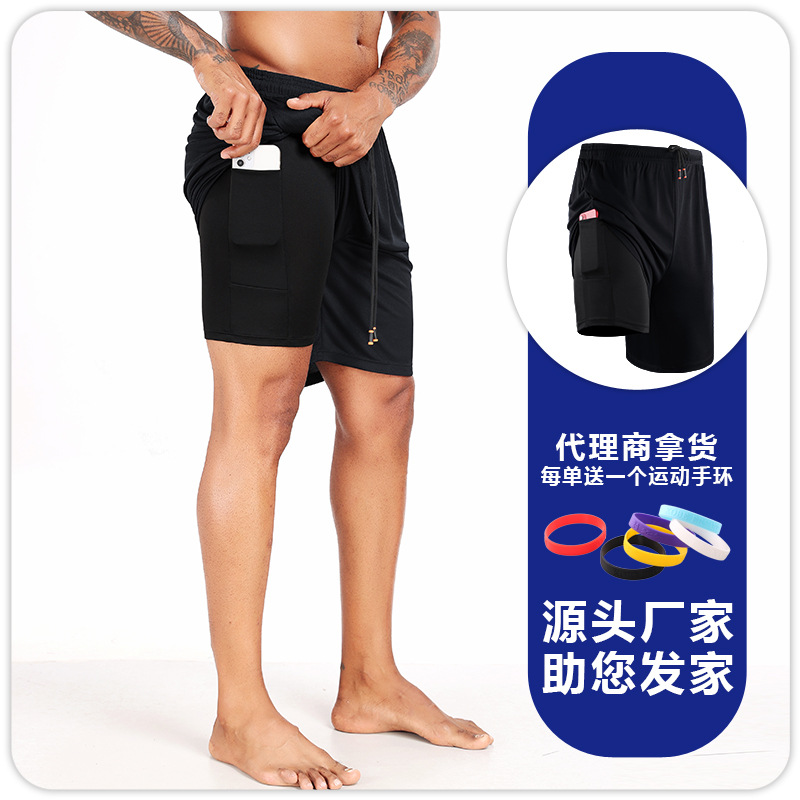B6150 pantalones cortos falsos de hombre de verano delgados sueltos casuales de cinco puntos respirables pantalones de baloncesto para correr