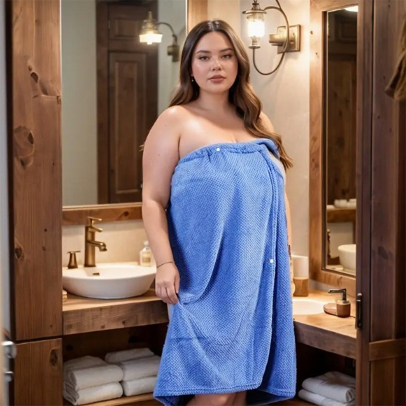 Cross-border plus size bath skirt coral fleece wearable bath towel female pineapple lattice tube breast bath skirt wholesale factory absorbent beauty salon