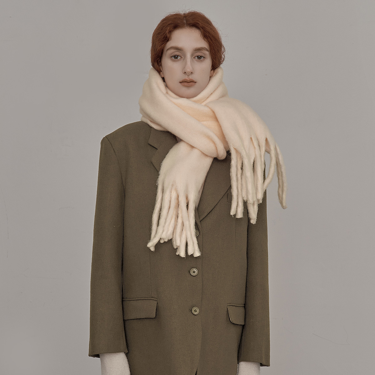 Soft Wool Scarf For Women Solid Colour Warm Winter Neck Accessory_voghion.com