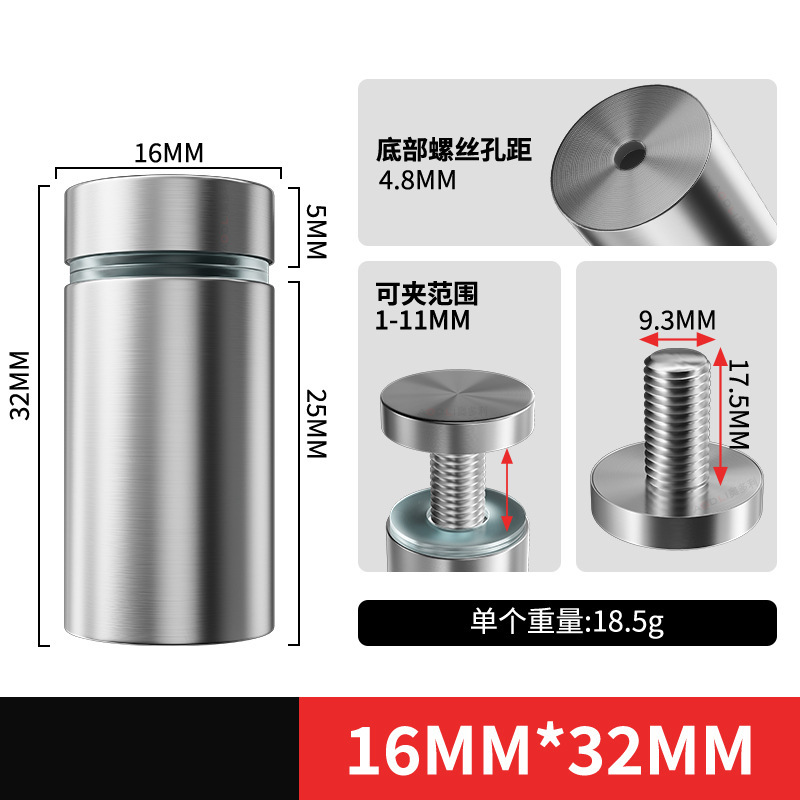 Tornillos de Fijación Publicitarios de Acero Inoxidable para Vallas y Acrílico