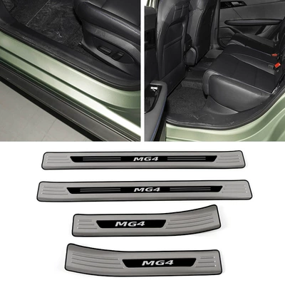 Suitable for 23-25 Mg Mg4 Dekorativ pedal başlıqları - 4-pieces-of-outer-sill-strips-stainless-steel-silver-titanium-brushed-thojp-suitable-for-2023-2025-mg4-ev