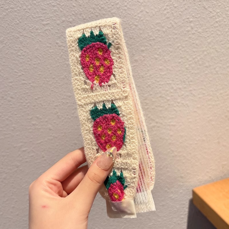 Flor francesa de punto velcro cinta de cabello para adultos fresa de cabello acabado artefacto de la niña cabello fija banda de cabello tocado