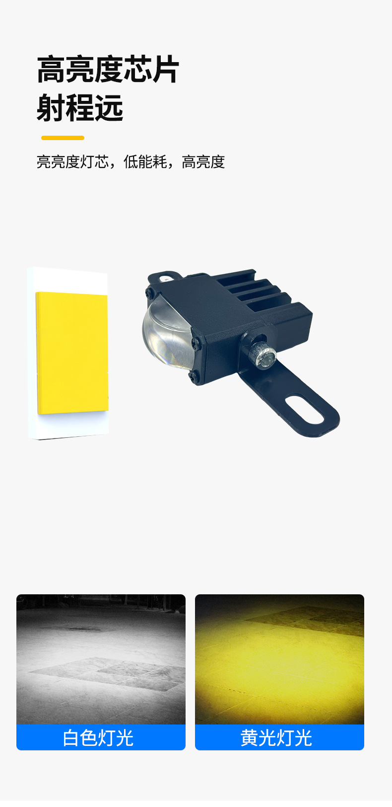 Motorcycle Spotlight High Power Mesh Grill Light Single Eye LED Headlight