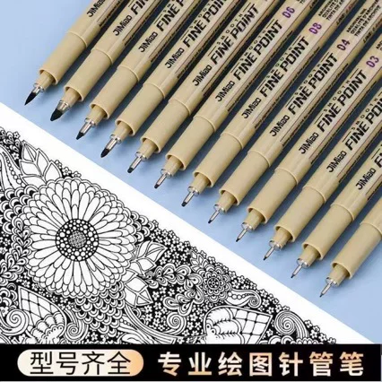 Wholesale Art Needle Tube Hook Line Pen Black Drawing Pen 12 Specifications Set Anime Hand-Painted Quick-Drying Water-Resistant and Non-Fading