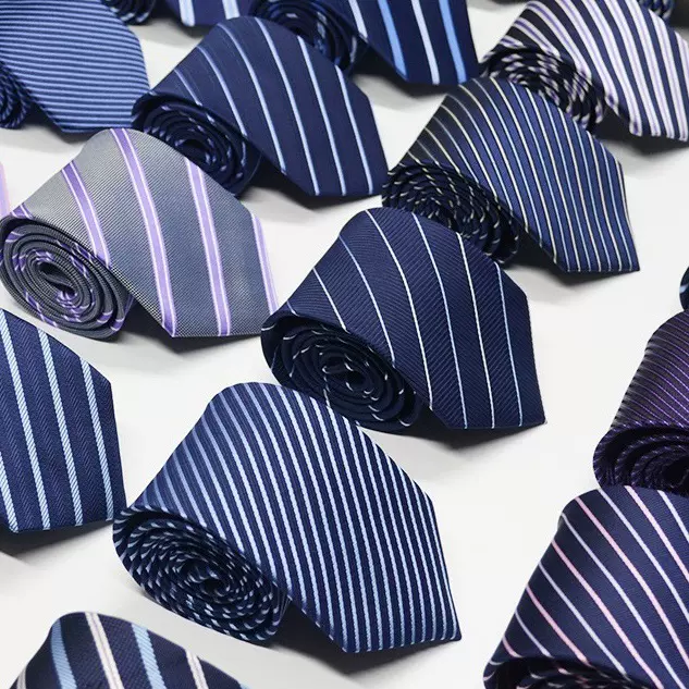 【高端商务】领带条纹腰果花型涤纶丝西服礼服厂家8cm男士正装