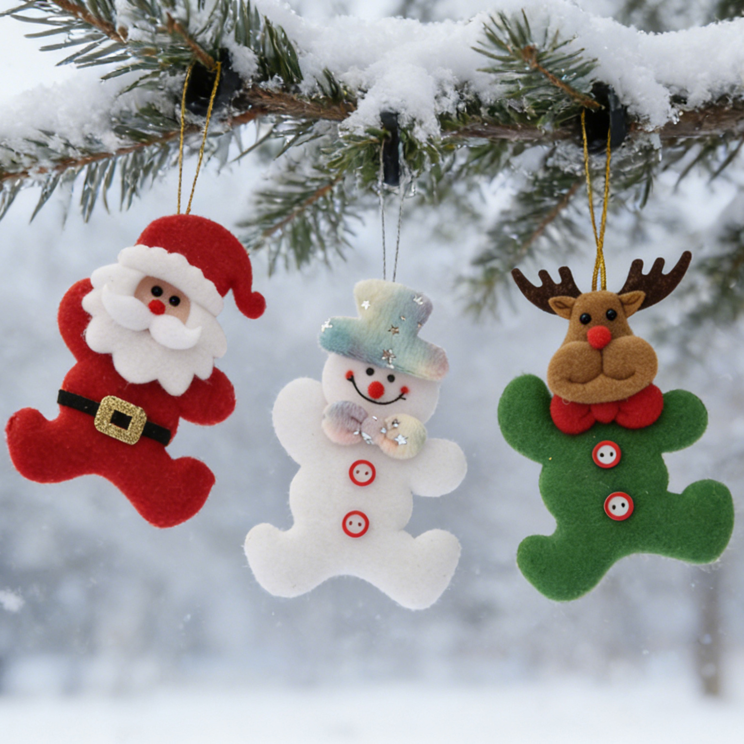 2026 nuevo fieltro colgante de Navidad Papá Noel muñeco de nieve reno decoración accesorios de árbol de Navidad hechos a mano DIY
