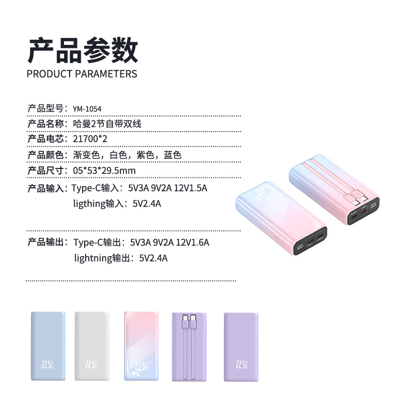 Superblitzschnelles Schnellladepaket 2-Zellen 21700 mobile Powerbank-Set, kabelgebundenes Powerbank-Gehäuseset Batteriebox mit PD.