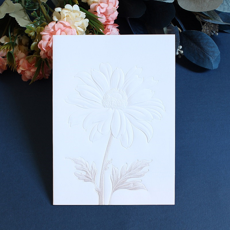 Simplificación de alto nivel en relieve rosa tarjeta de boda tarjeta de votos de cumpleaños tarjeta de regalo tarjeta