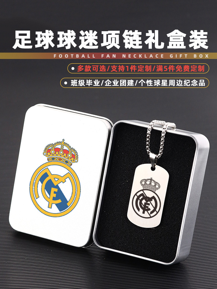 Football Star Pendant Military Brand Necklace Ronaldo Messi Neymar Royal Horse Barcelona Manchester City Chelsea Ac Meters