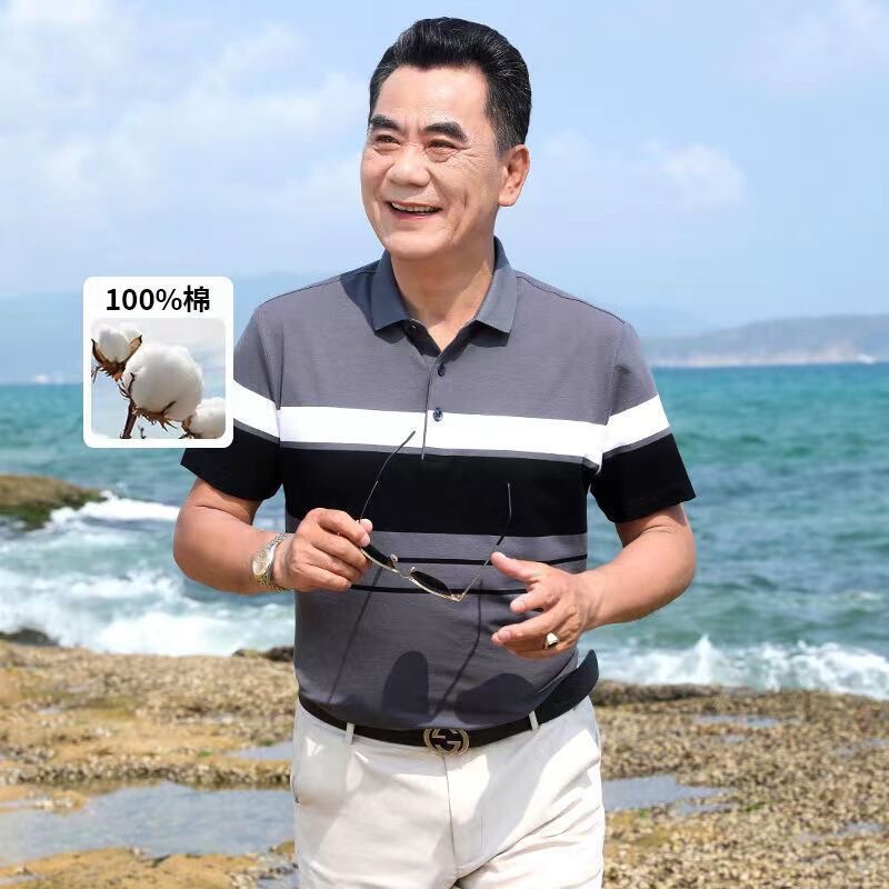 父半袖tシャツ男夏40-50歳中年人夏服男性夏服50-60歳中高年|undefined