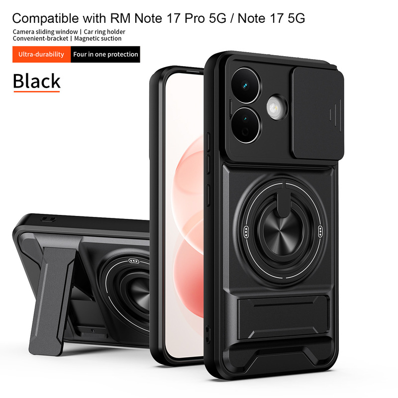 Cross-border applicable Xiaomi Redmi Note17Pro Shunjia sliding window phone case note17 stand anti-drop protective cover