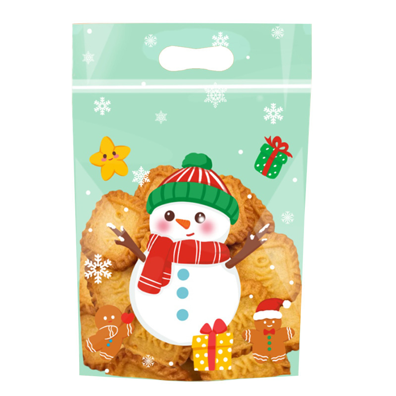 クロスボーダークリスマス漫画ジップロックバッグ食品包装袋スノーフレークペストリースタンドアップバッグビスケットキャンディバッグジッパーシールバッグ|undefined