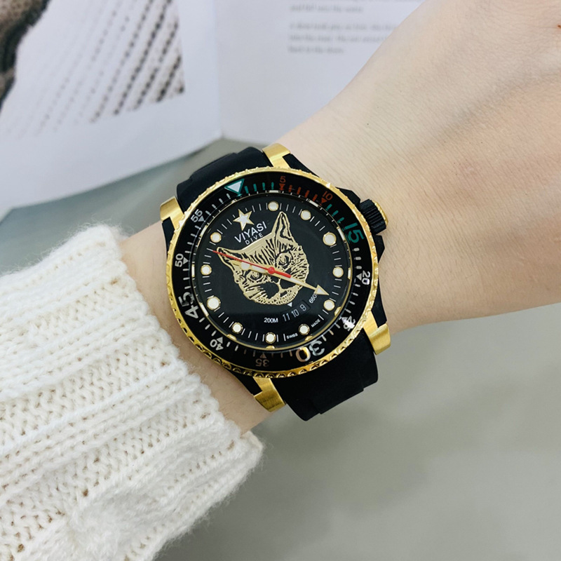 VIYASI Personalized Luminous Watch Neutral Couple Watch Rubber Advanced Luminous Women's Watch Sports Large Dial Men's Watch