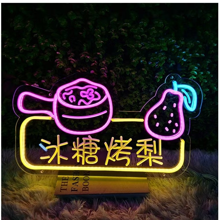 Lámpara de neón personalizada lámpara led cartel letras red fondo pared letrero decoración de mercado nocturno
