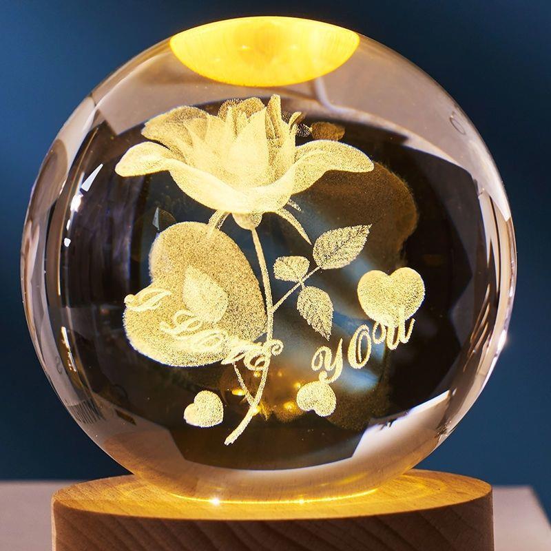 Cielo estrellado luminoso bola de cristal decoración Sol Galaxy Regalo de Cumpleaños luz de la noche regalo del Día de San Valentín de Navidad