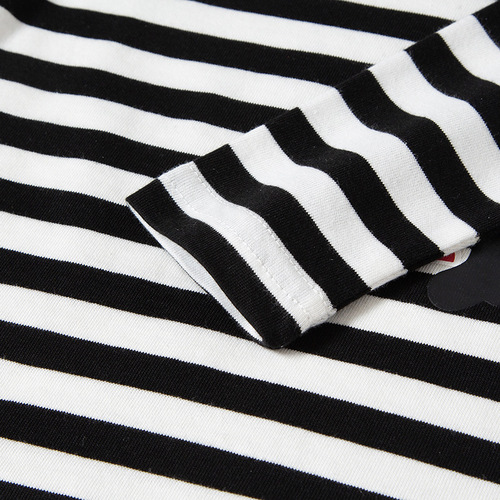 2024 New Children's Long Sleeve Cartoon Bear Boys' Striped T-Shirt Pure Cotton Round Neck Underwear Children's Clothing One Piece Drop Shipping 