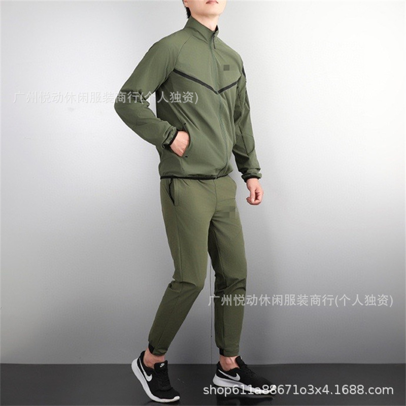 秋のスポーツとレジャースーツメンズ速乾性サイクリング朝ランニングトレーニング陸上競技フィットネスジッパージャケットトレーニング服