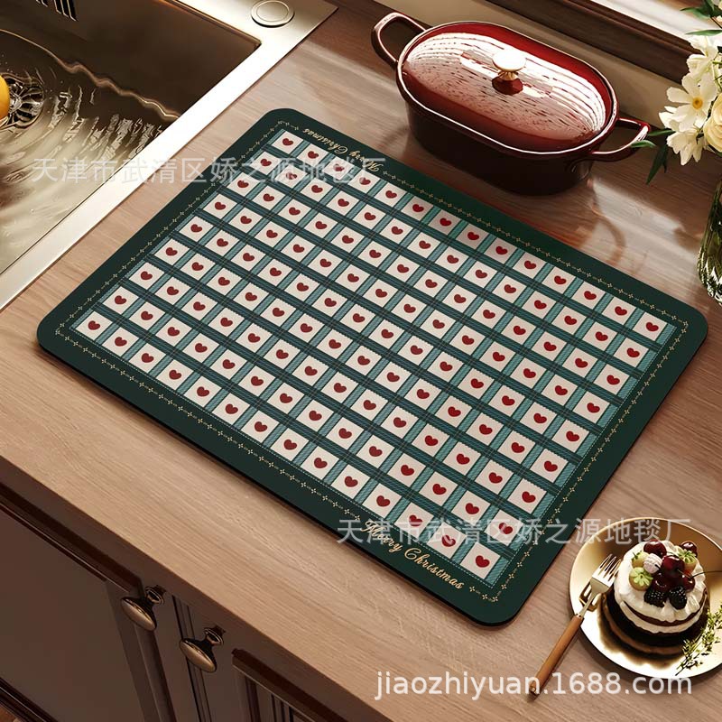 Almohadilla de drenaje transfronteriza, lodo de diatomeas, fácil de cuidar, almohadilla absorbente, encimera de escritorio de cocina, almohadilla de aislamiento antiescaldado, suministro directo de fábrica