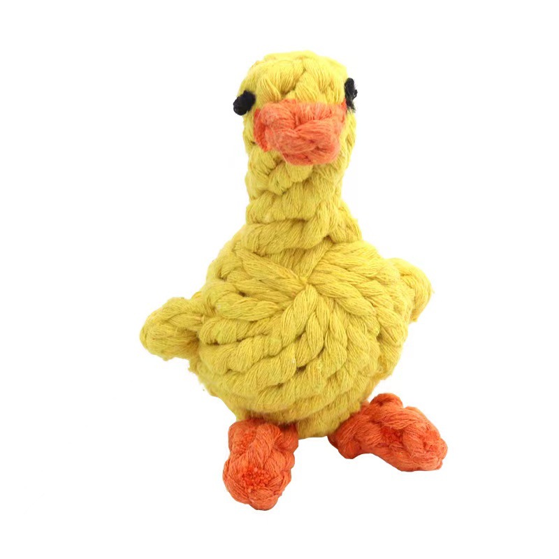 Cuerda de algodón para mascotas perro de juguete resistente a mordeduras de perro de pato de algodón tejido a mano juguete de mordedura de animal suministros de molienda
