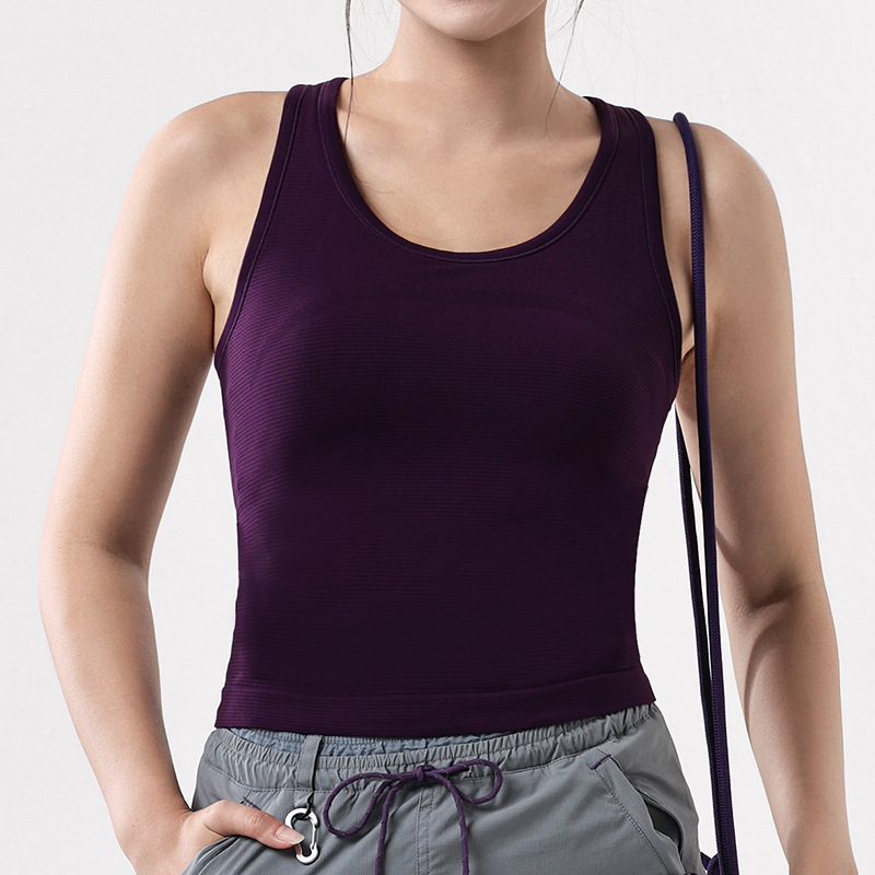 Primavera y verano a prueba de choques se reúnen fijos una taza deportiva chaleco de yoga de carácter I-Women belleza trasera aire permeable chaleco de fitness