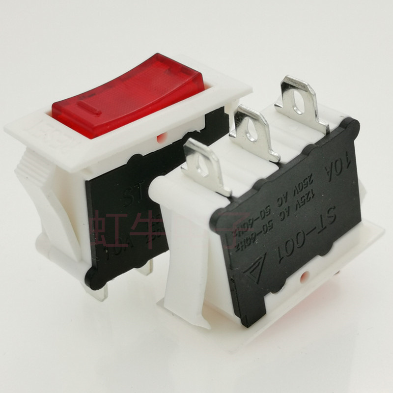 KCD3白色过载保护开关 二合一带灯插排电流保护开关过载船型开关