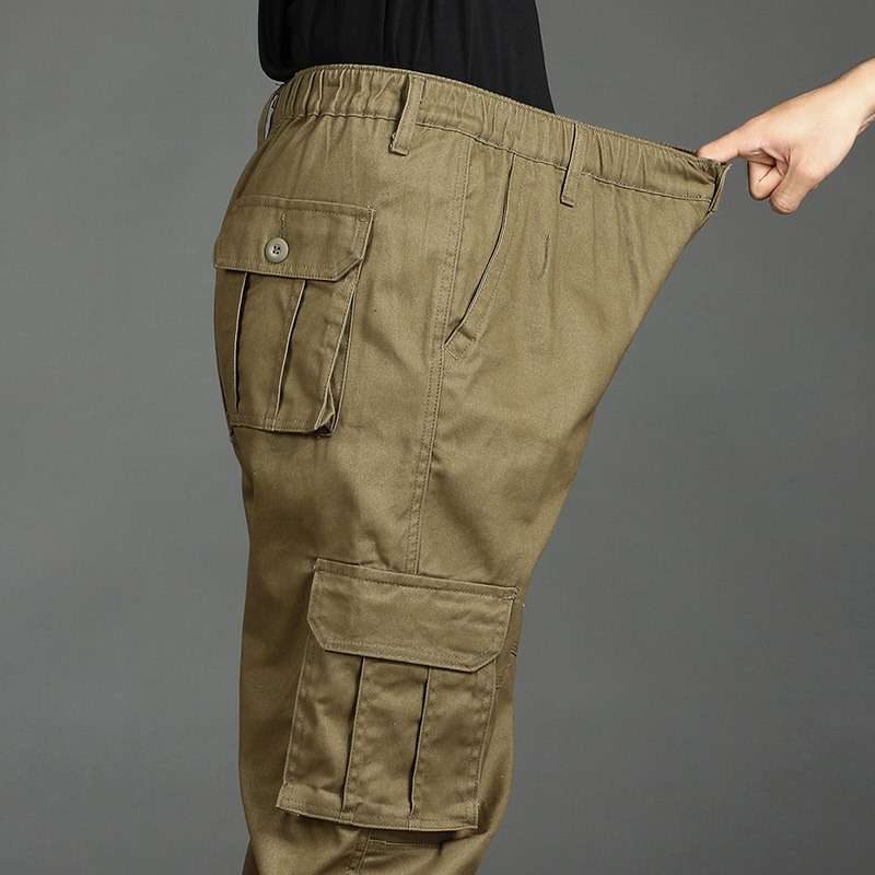 Overol-frontera especial de los hombres multi-Bolsillo sueltos pantalones casuales resistentes al desgaste pantalones al aire libre comercio exterior más el tamaño de los deportes rectos