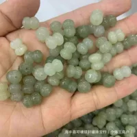 Hetian Yu Qinghai Материал двухсторонний лотос Аксессуары с отверстиями для управления кольцами