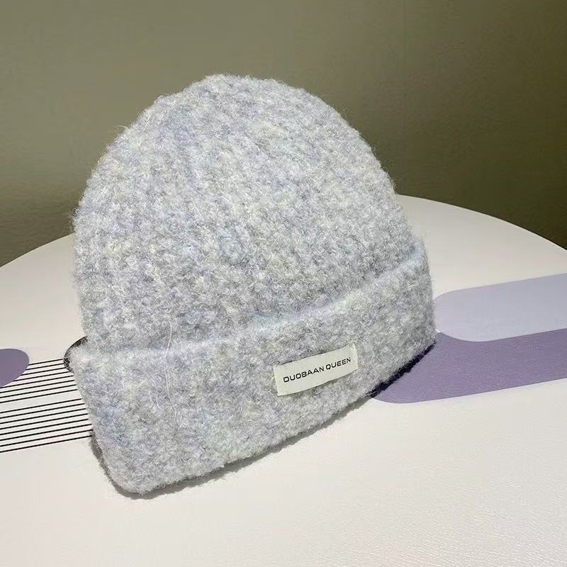 Style Autumn Winter Warm Face Slimming Cold-proof Knitted For Women Korean Patch Soft Pullover Cold Hat_voghion.com