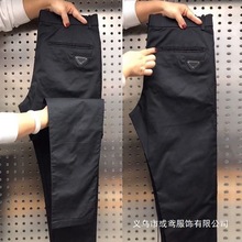 港风休闲裤男士夏季新款百搭个性板裤修身商务绅士直筒小批发