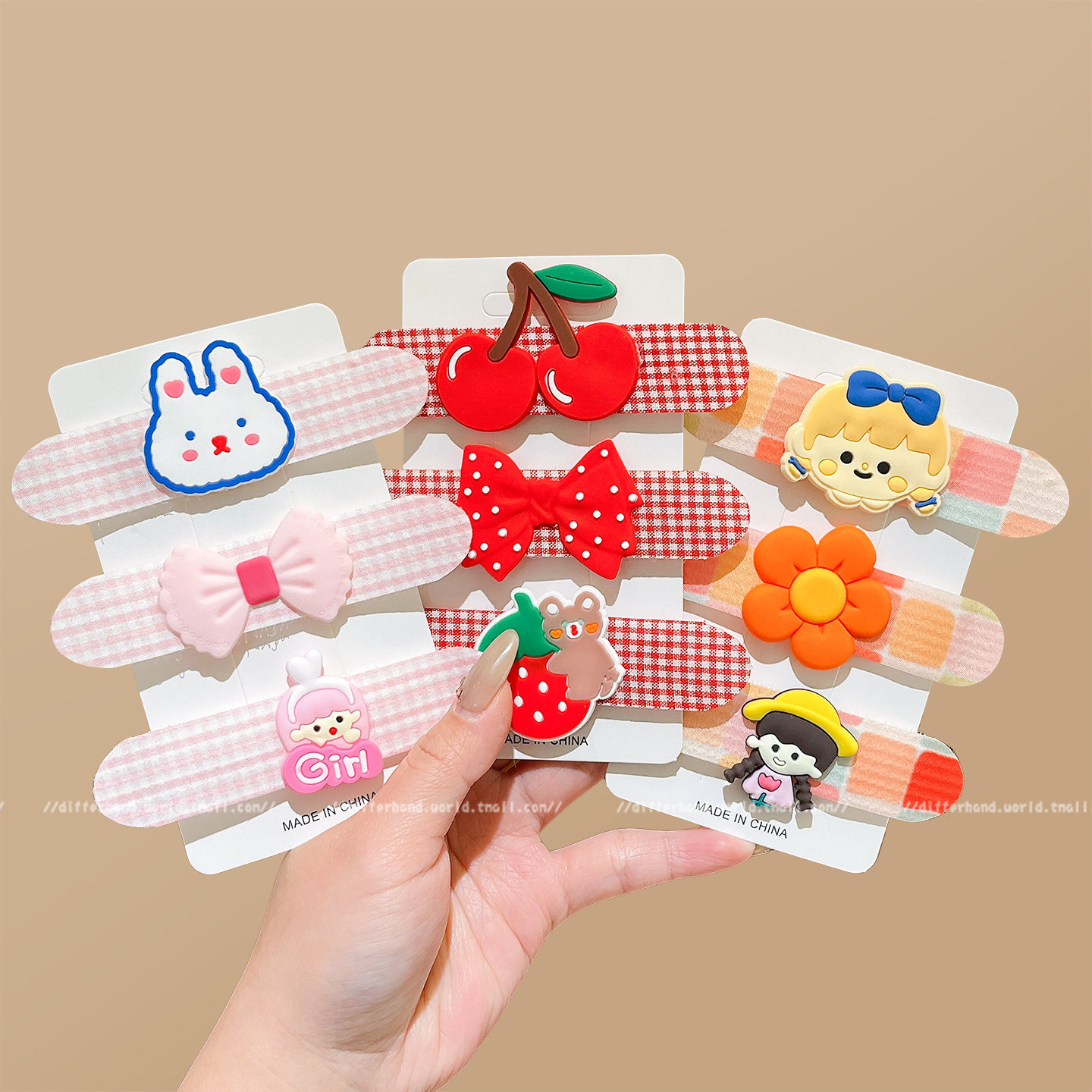 Cartoon Bangs Stickers for Children, Magic Hair Clips That Don'T Damage Hair, Hair Accessories for Girls to Organize Hair at the Back of the Head