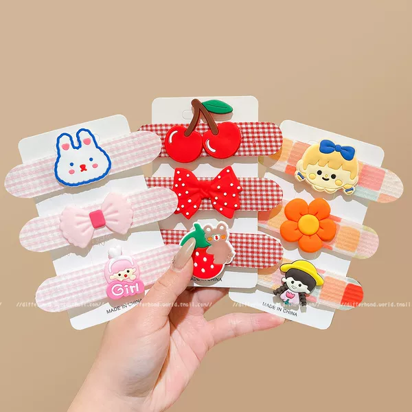 Cartoon Bangs Stickers for Children, Magic Hair Clips That Don'T Damage Hair, Hair Accessories for Girls to Organize Hair at the Back of the Head