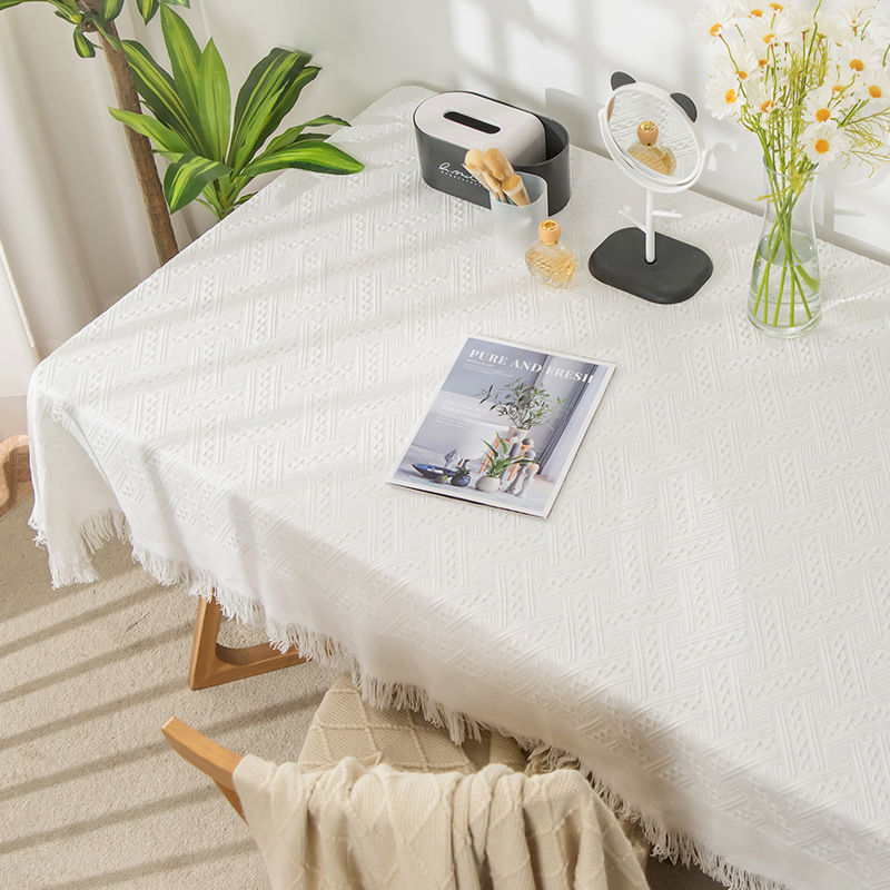 Ins estilo rectangular mesa de café cubierta de tela de punto tela mantel de encaje luz sensación de lujo internet celebridad fotografía mantel al por mayor