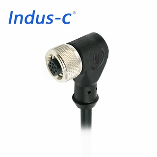 连接线线束线缆PVC带屏蔽推拉式M12A型8芯母弯办公设备防水连接器