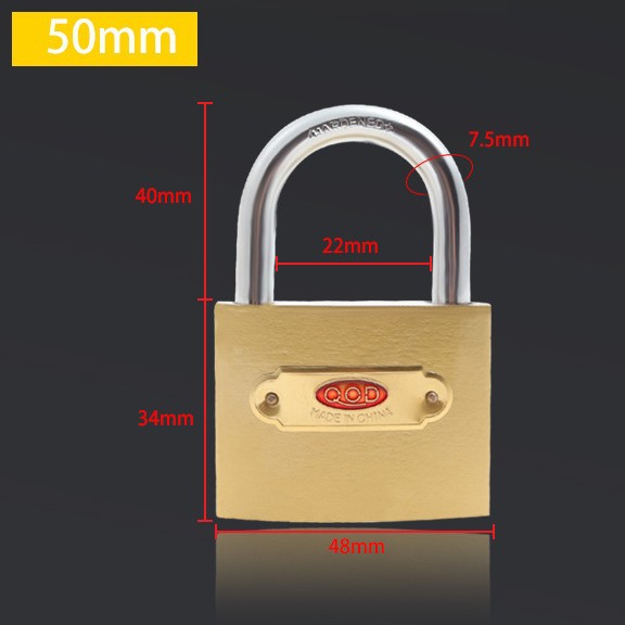 Imitación de cobre de una sola palabra candado abierto hogar antirrobo puerta a prueba de explosiones candado cerradura del Gabinete cerradura del cajón cerradura del dormitorio del estudiante