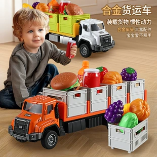 Большой грузовик-контейнеровоз из сплава модель 2–6 лет