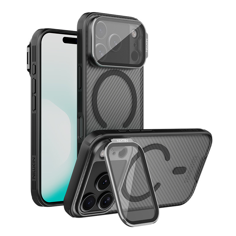 Nillkin适用iPhone 17 Pro max磁吸手机壳透明镜盖支架保护套黑镜|undefined