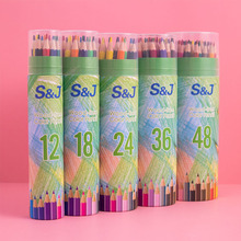 24色油性彩铅小学生专用绘画彩色铅笔文化用品套装文具厂家批发塑